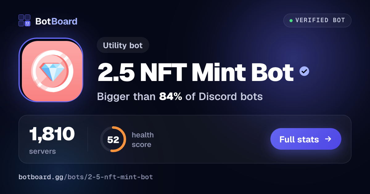 Share card for 2.5 NFT Mint Bot