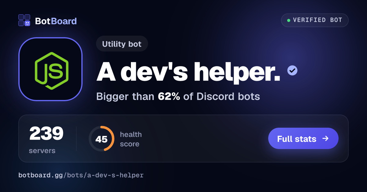 Share card for A dev's helper.