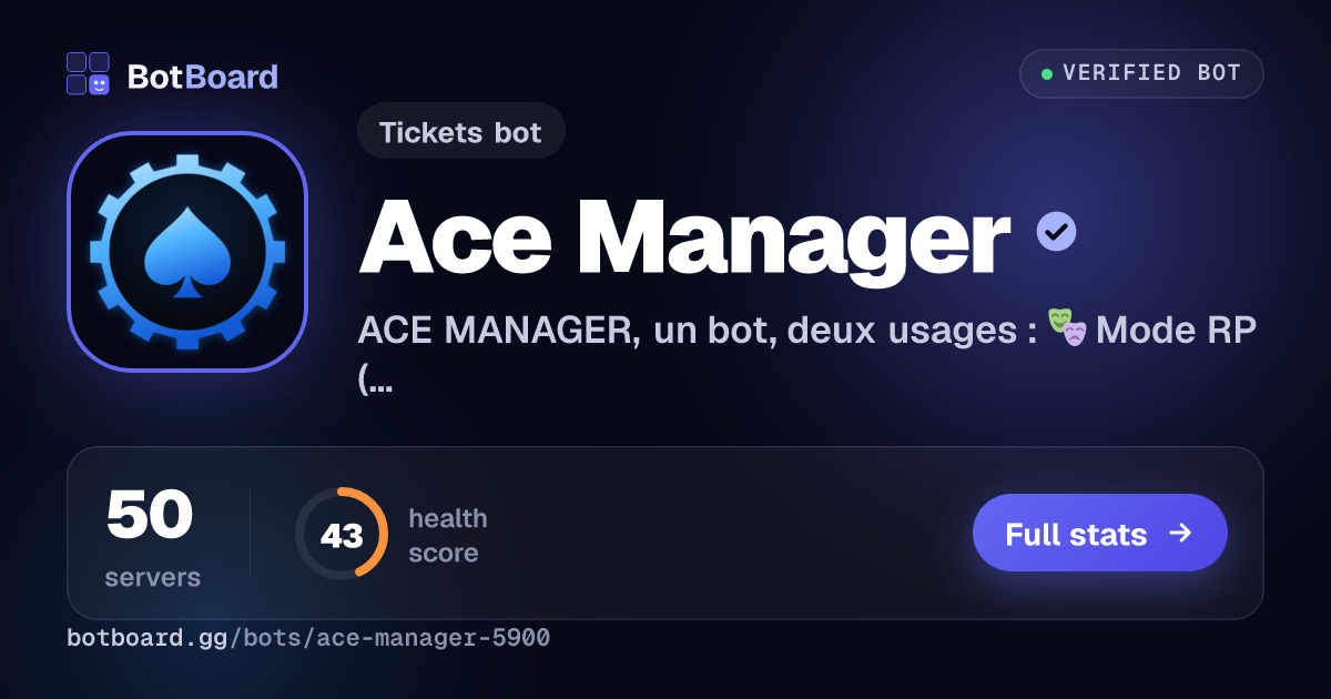 Share card for Ace Manager