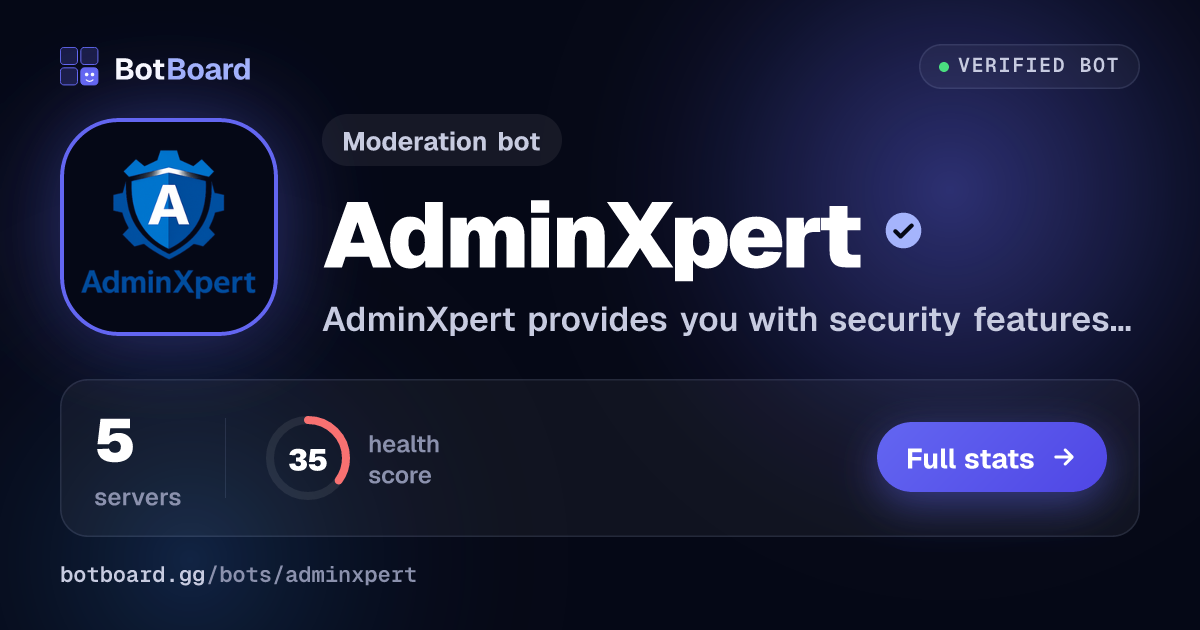 Share card for AdminXpert