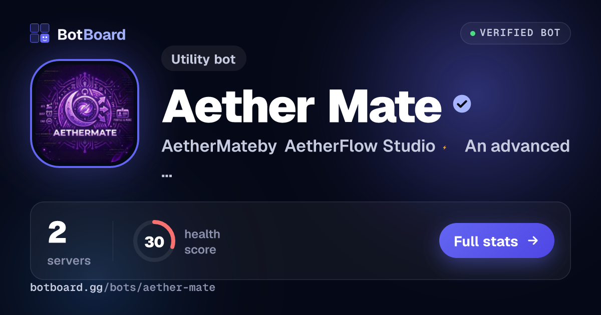 Share card for Aether Mate