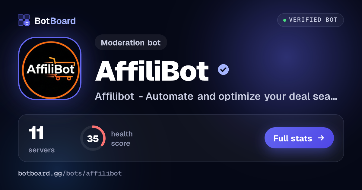 Share card for AffiliBot