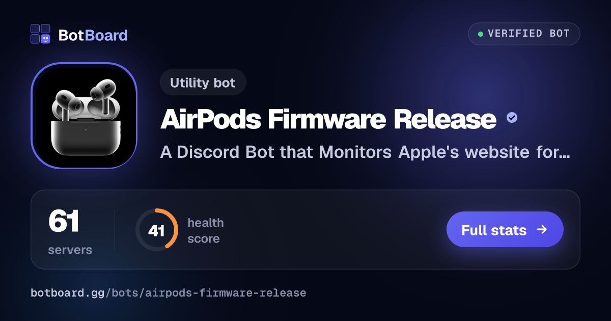 Share card for AirPods Firmware Release