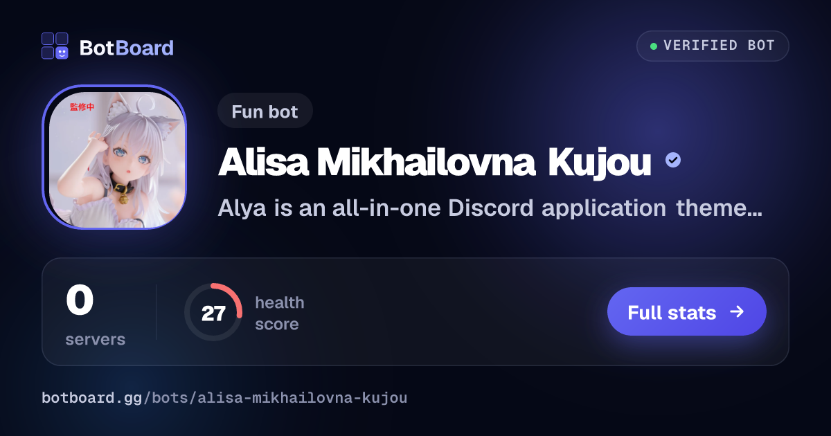 Share card for Alisa Mikhailovna Kujou
