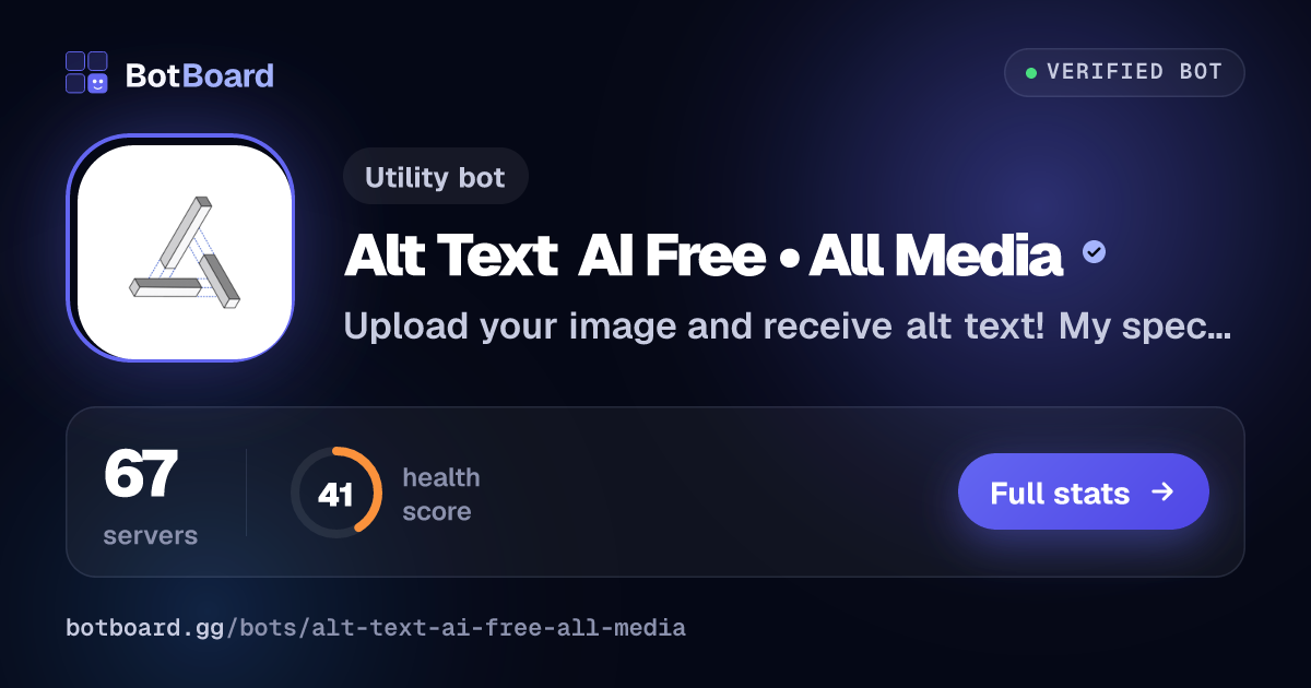 Share card for Alt Text AI Free • All Media