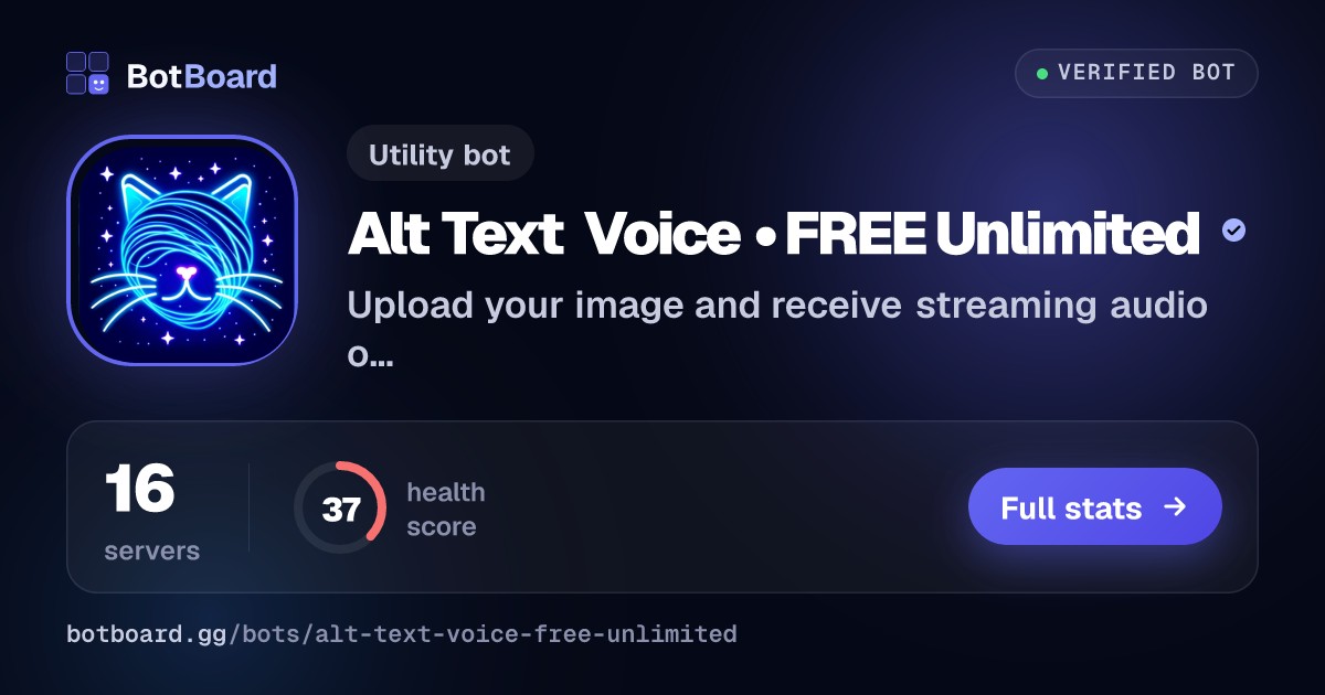 Share card for Alt Text Voice • FREE Unlimited