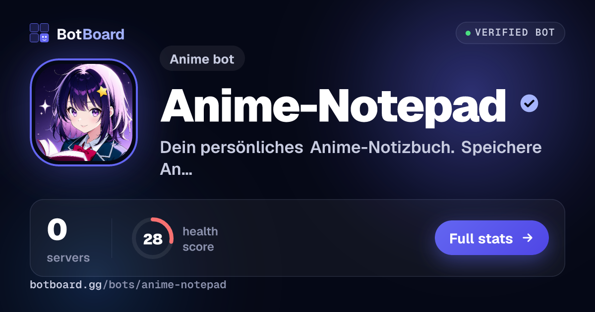 Share card for Anime-Notepad