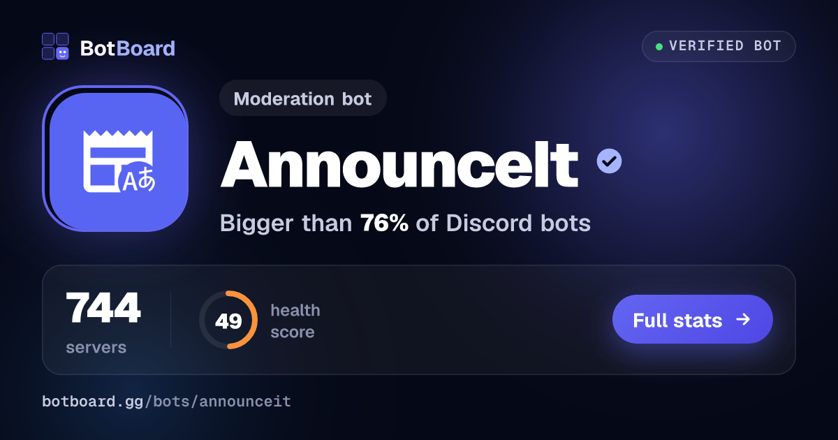 Share card for AnnounceIt