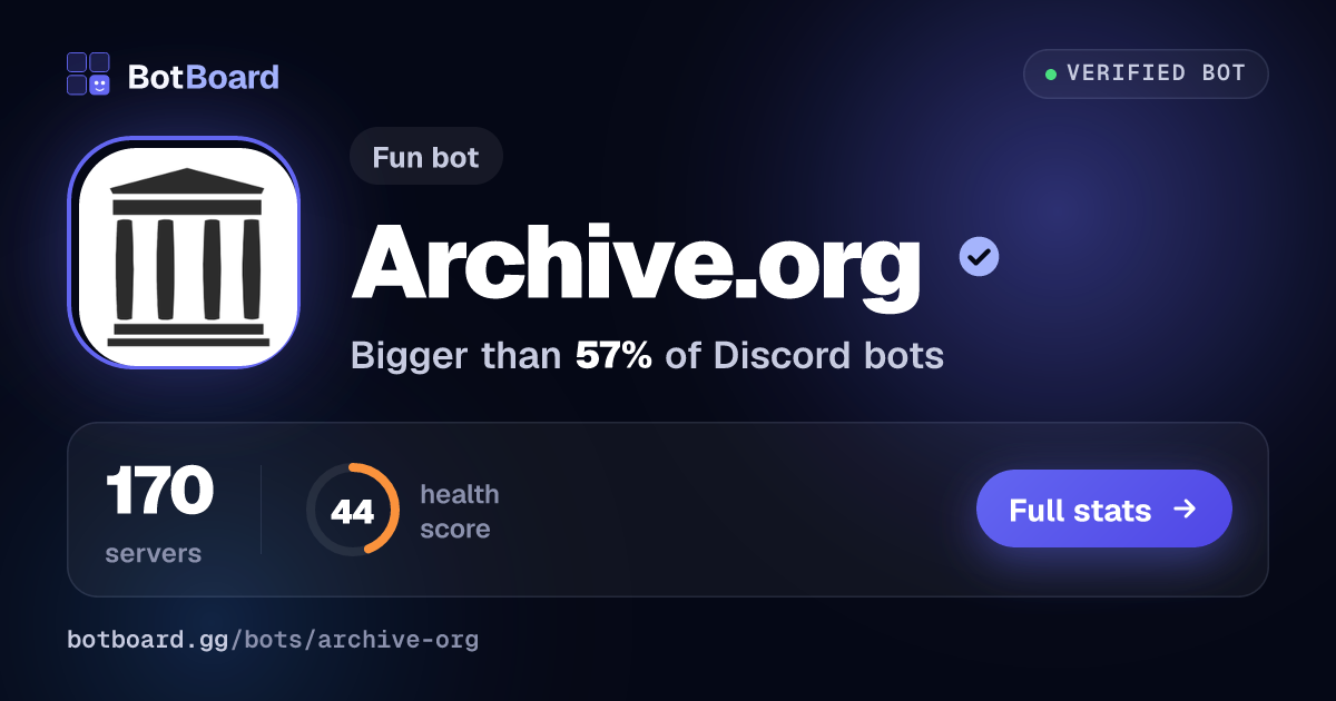 Share card for Archive.org