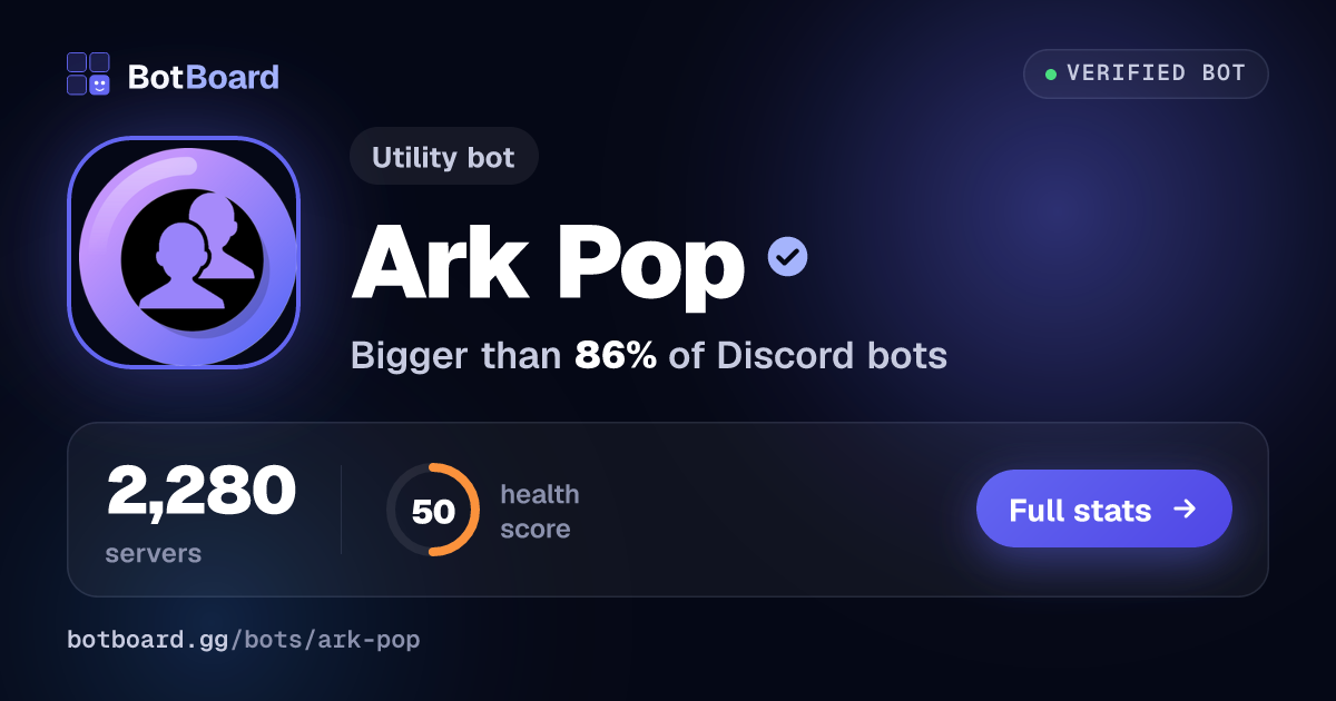 Share card for Ark Pop
