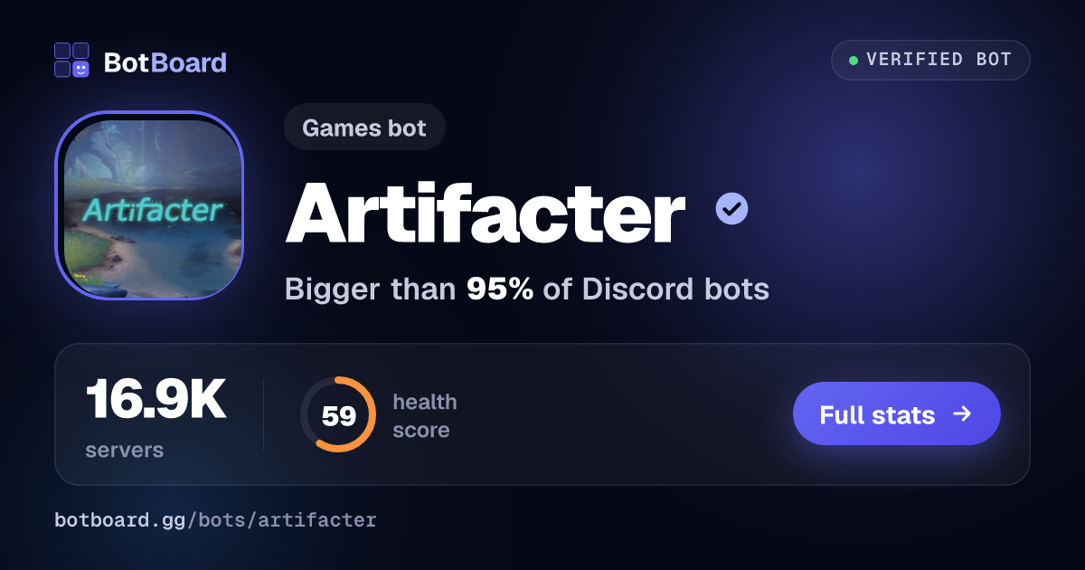 Share card for Artifacter