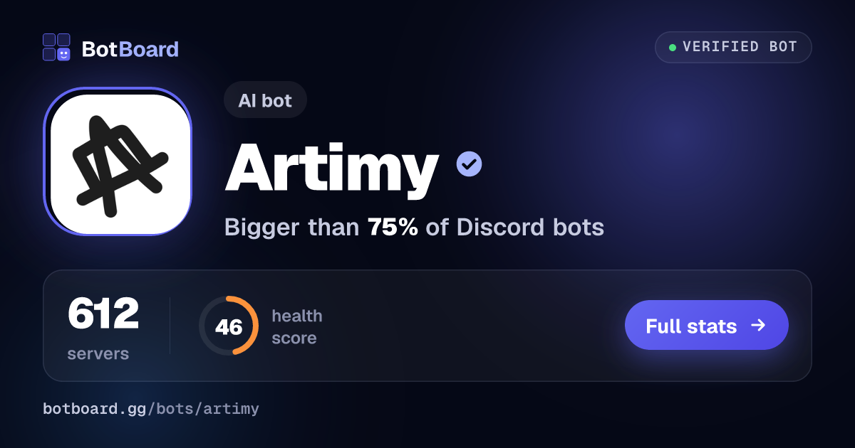 Share card for Artimy