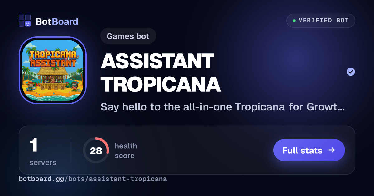 Share card for ASSISTANT TROPICANA