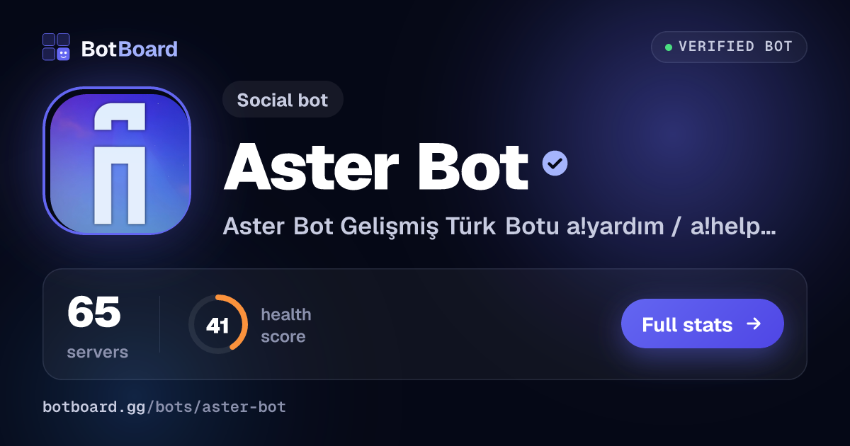 Share card for Aster Bot