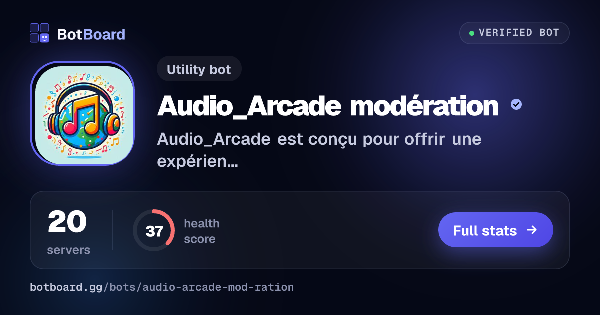 Share card for Audio_Arcade modération
