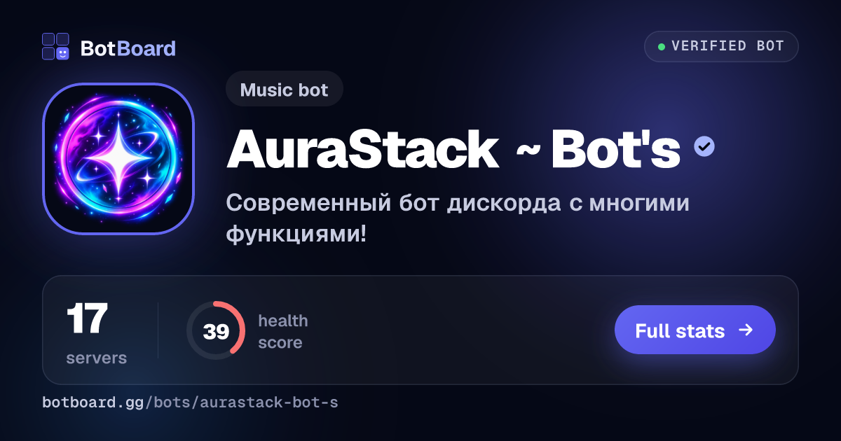 Share card for AuraStack ~ Bot's