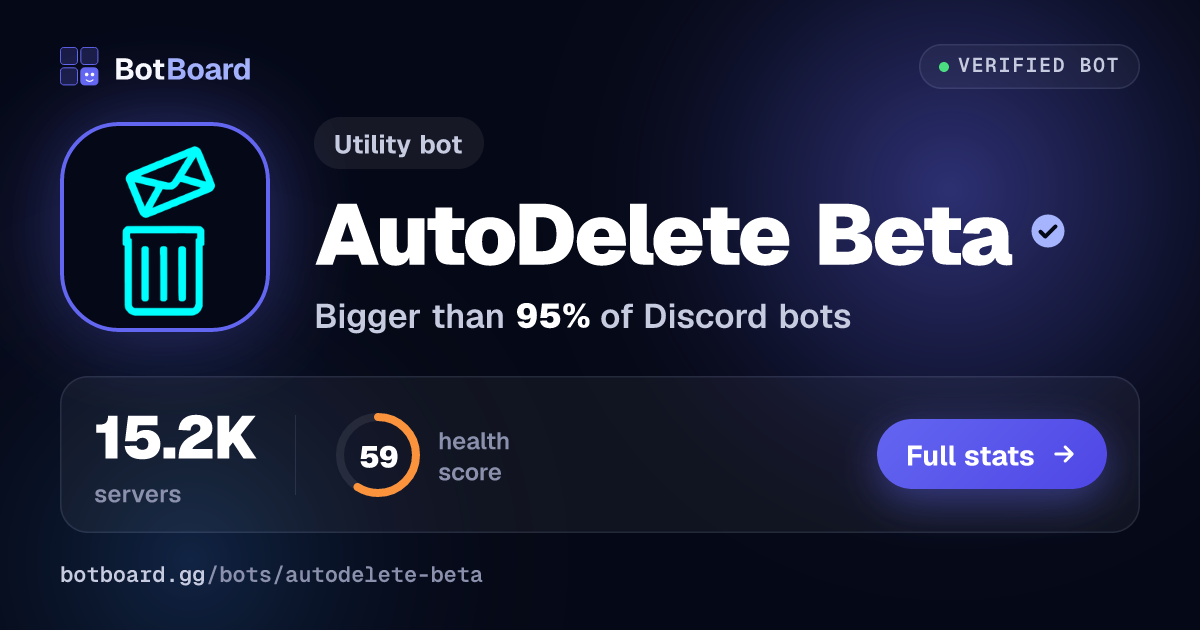 Share card for AutoDelete Beta