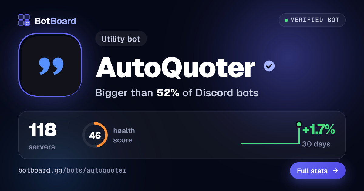 Share card for AutoQuoter