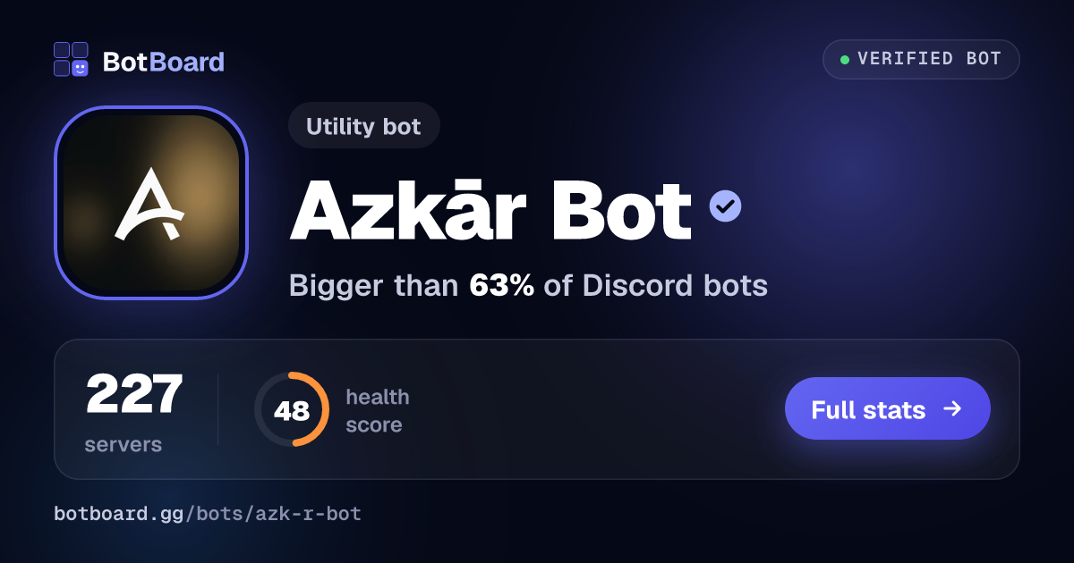 Share card for Azkār Bot