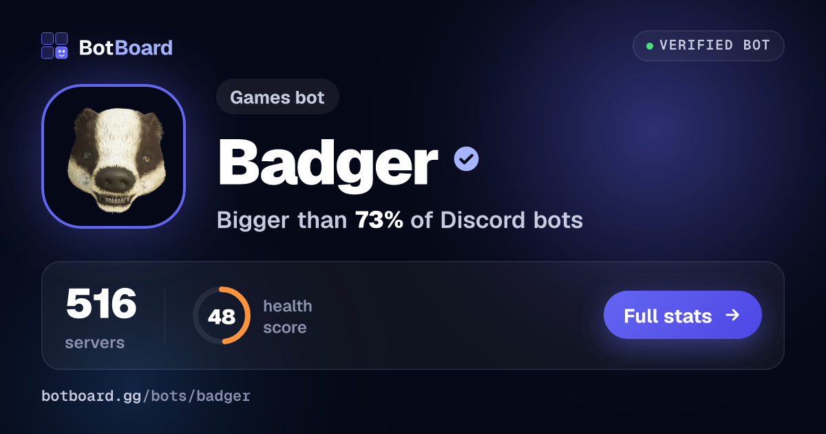 Share card for Badger