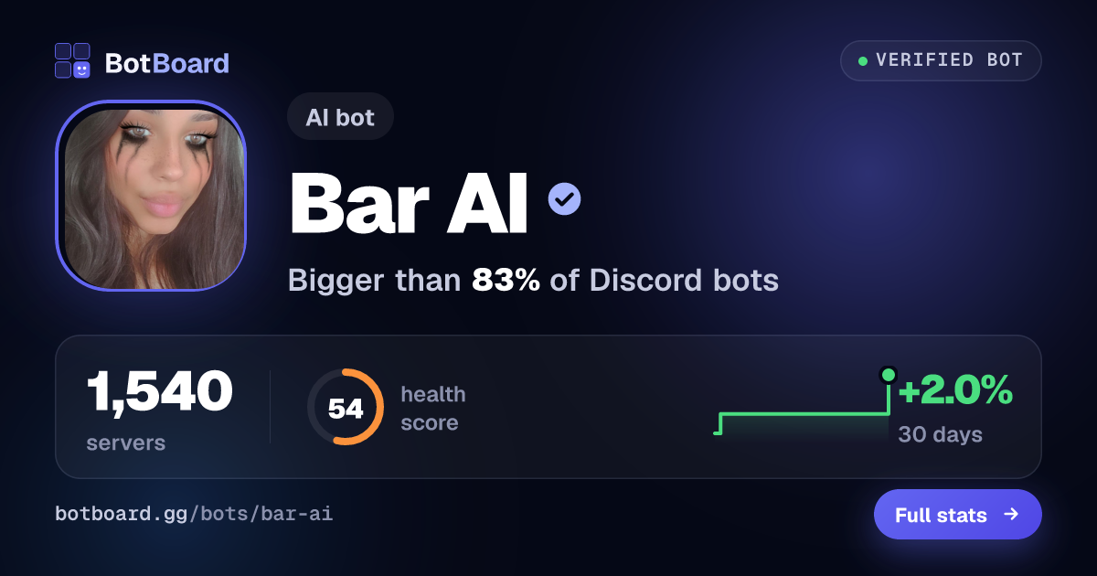 Share card for Bar AI