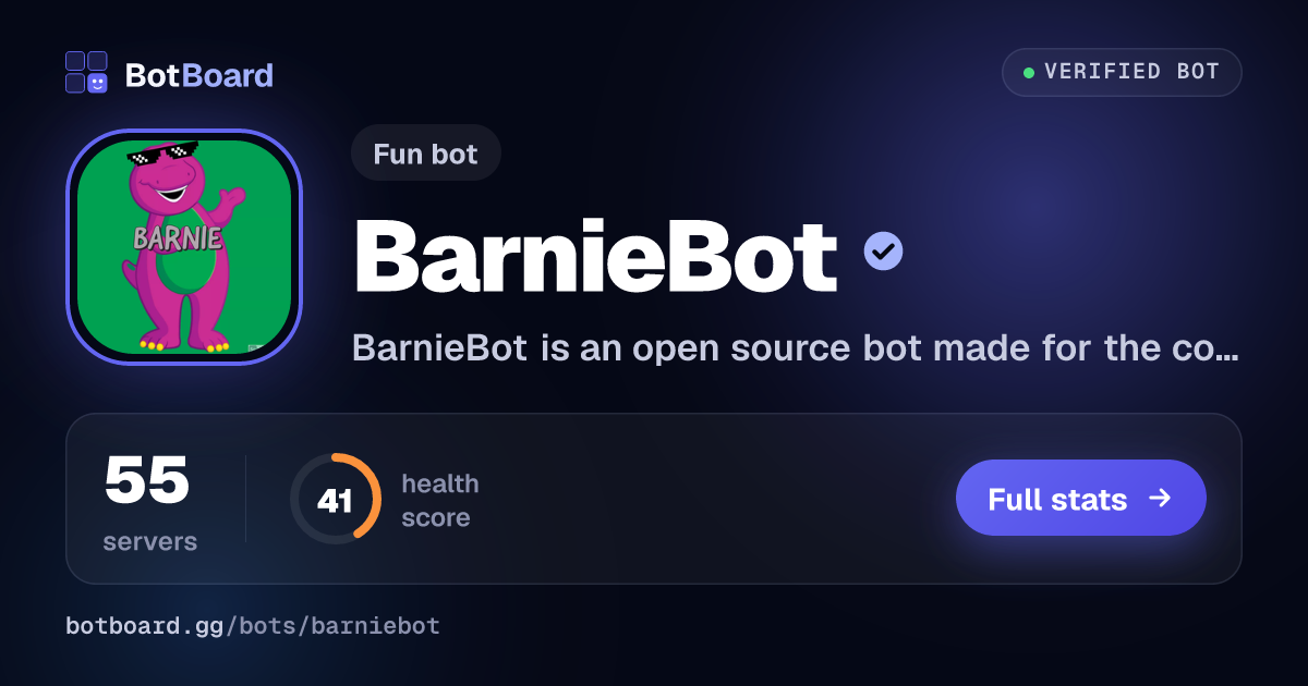 Share card for BarnieBot