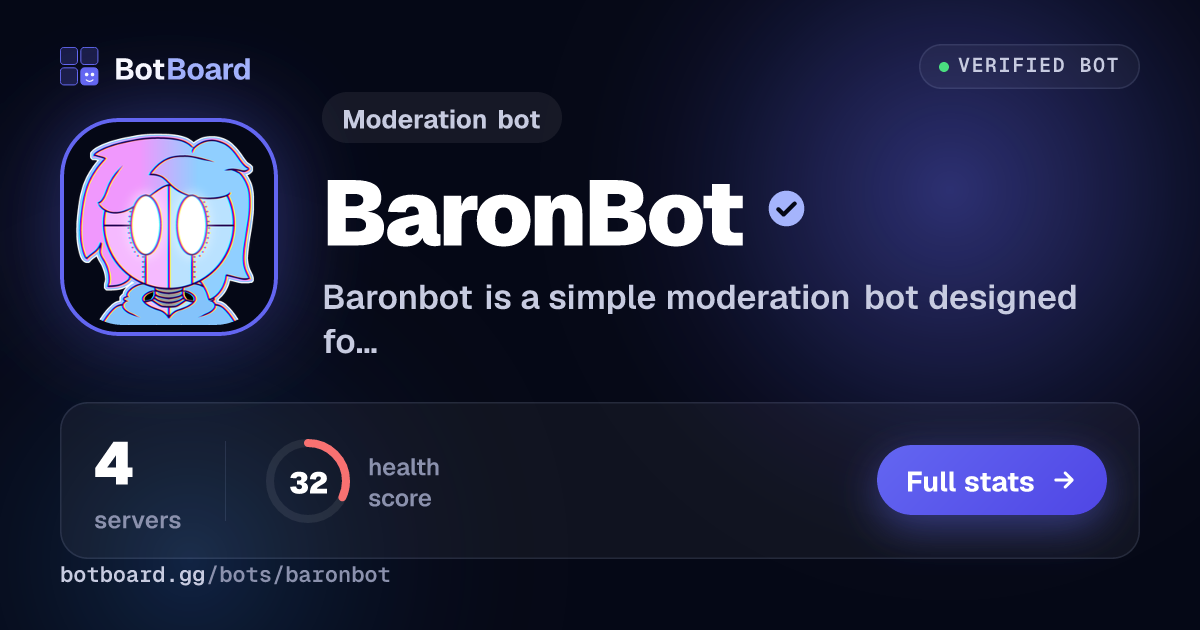 Share card for BaronBot
