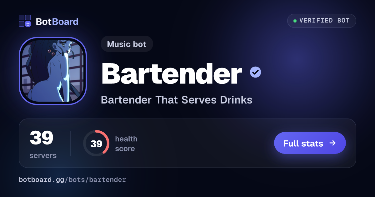 Share card for Bartender
