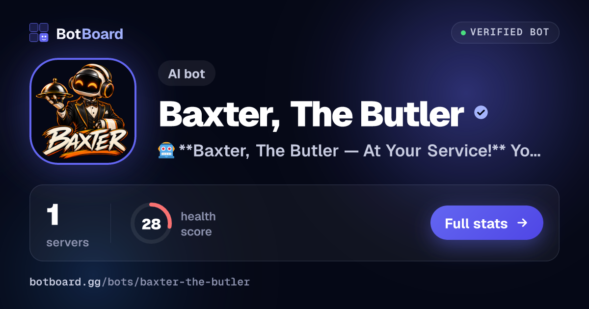 Share card for Baxter, The Butler