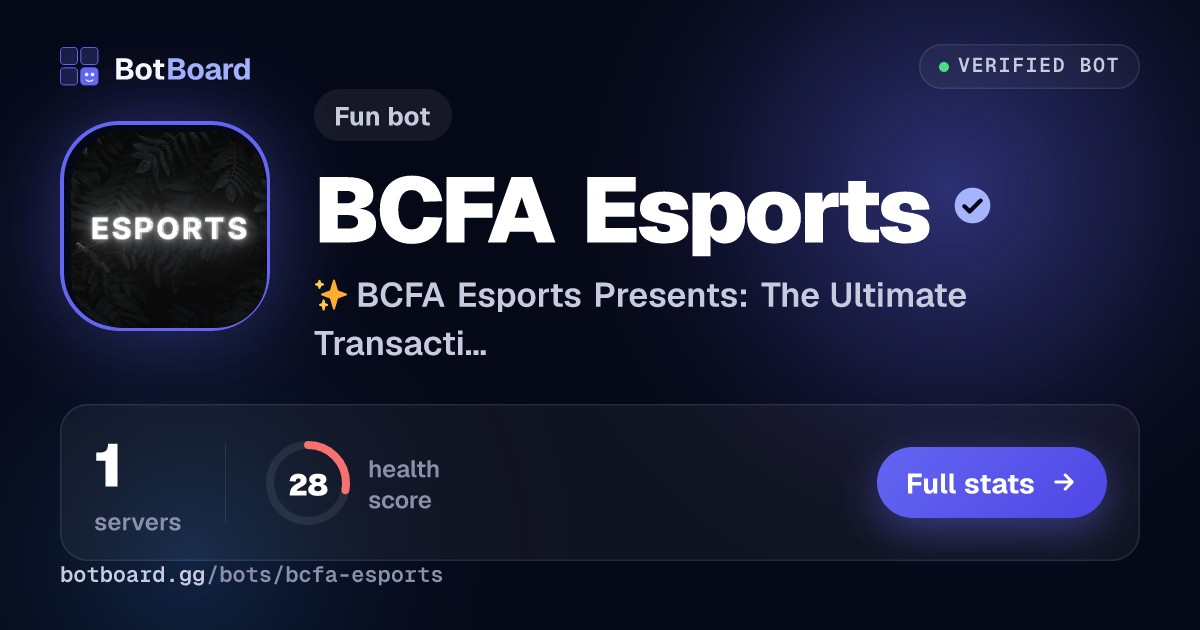 Share card for BCFA Esports
