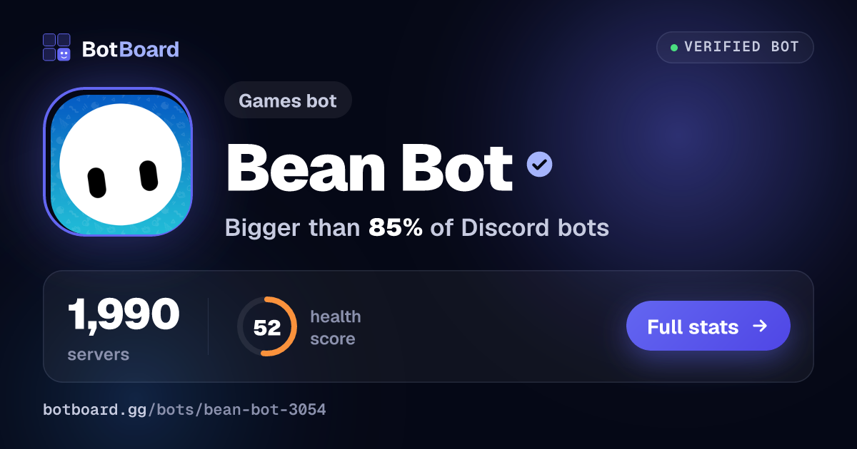 Share card for Bean Bot