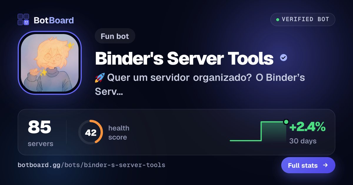 Share card for Binder's Server Tools