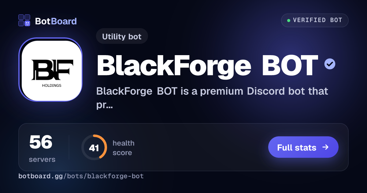 Share card for BlackForge BOT
