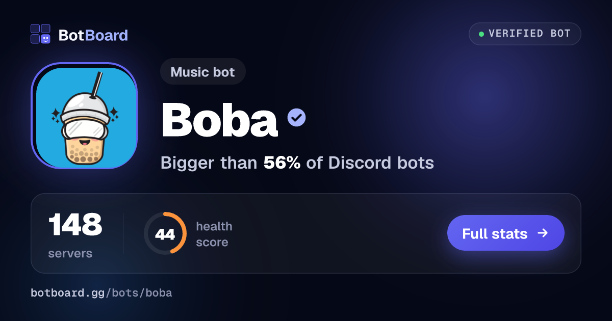 Share card for Boba