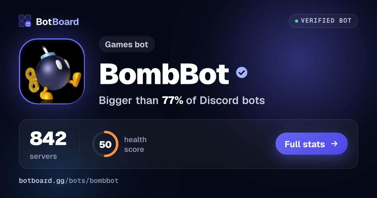 Share card for BombBot