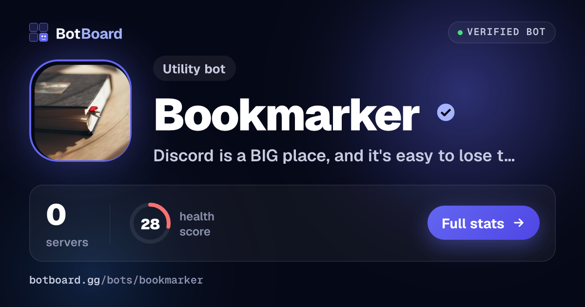 Share card for Bookmarker