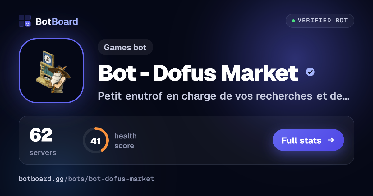 Share card for Bot - Dofus Market