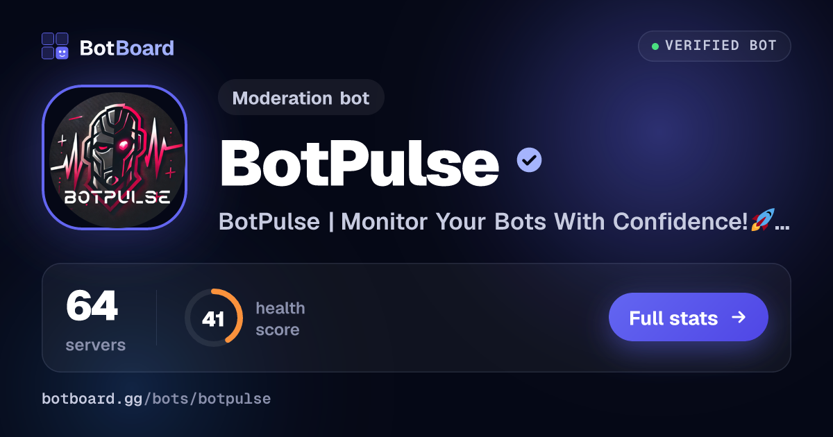 Share card for BotPulse