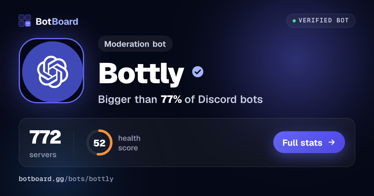 Share card for Bottly