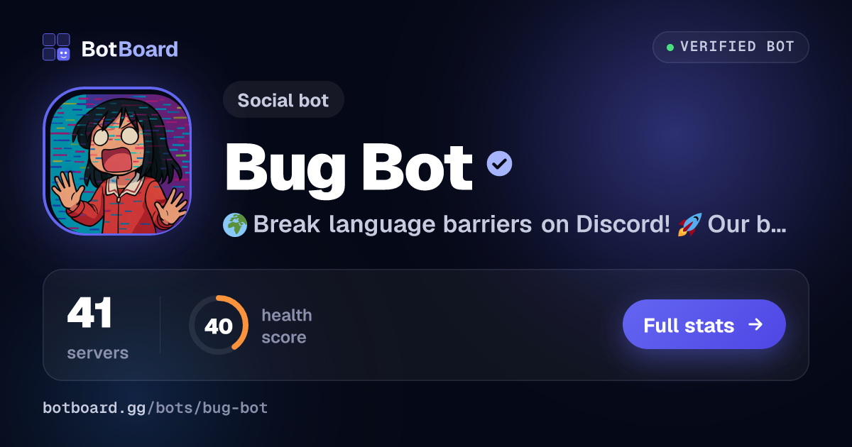 Share card for Bug Bot