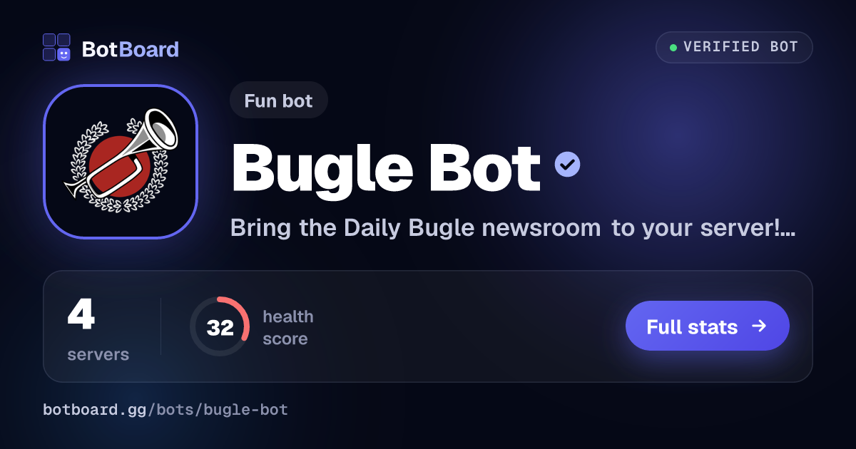 Share card for Bugle Bot