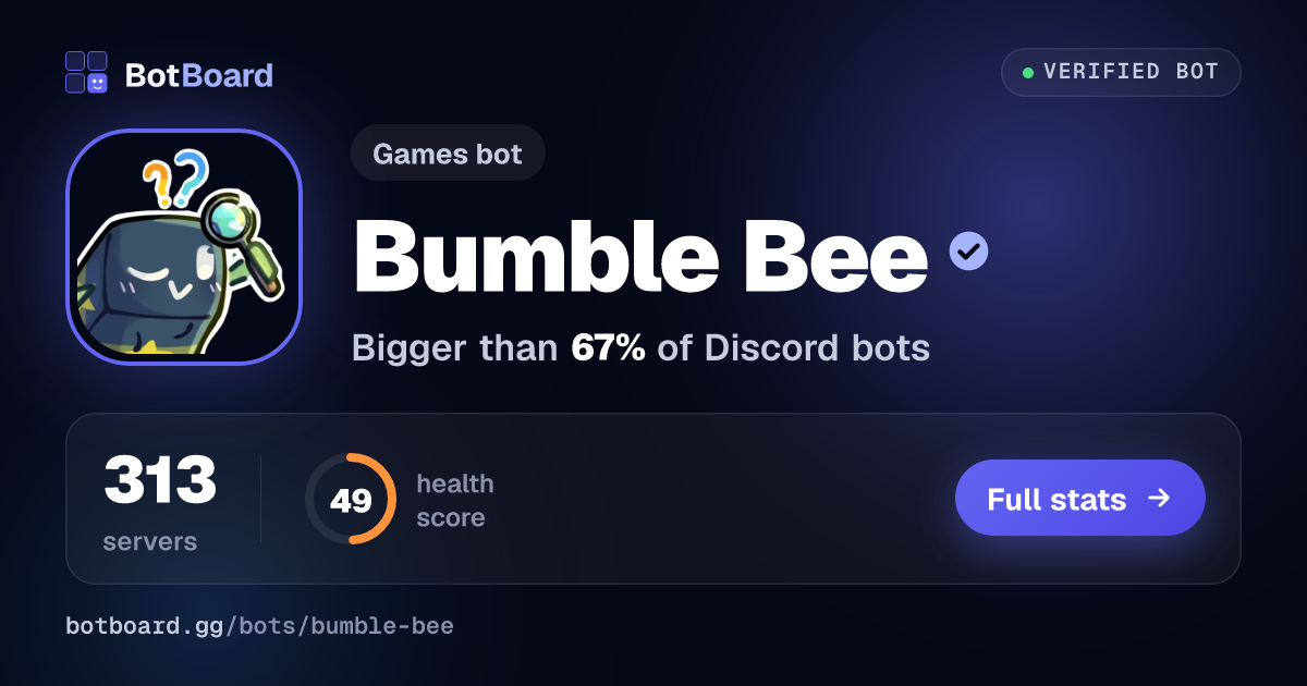 Share card for Bumble Bee