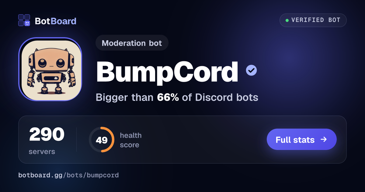 Share card for BumpCord