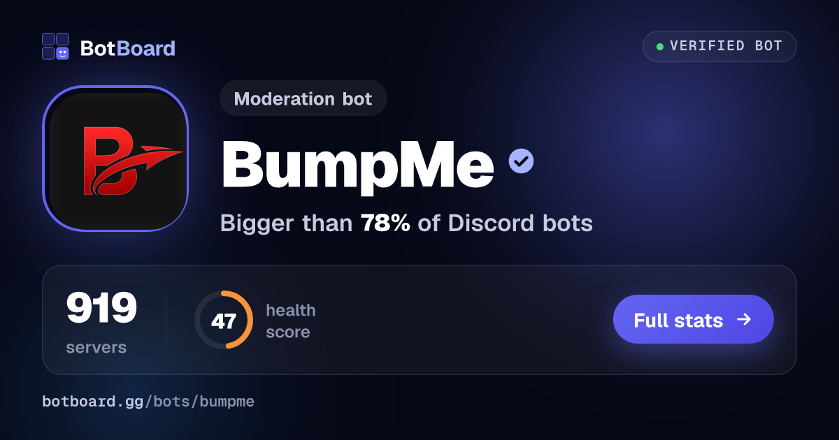 Share card for BumpMe
