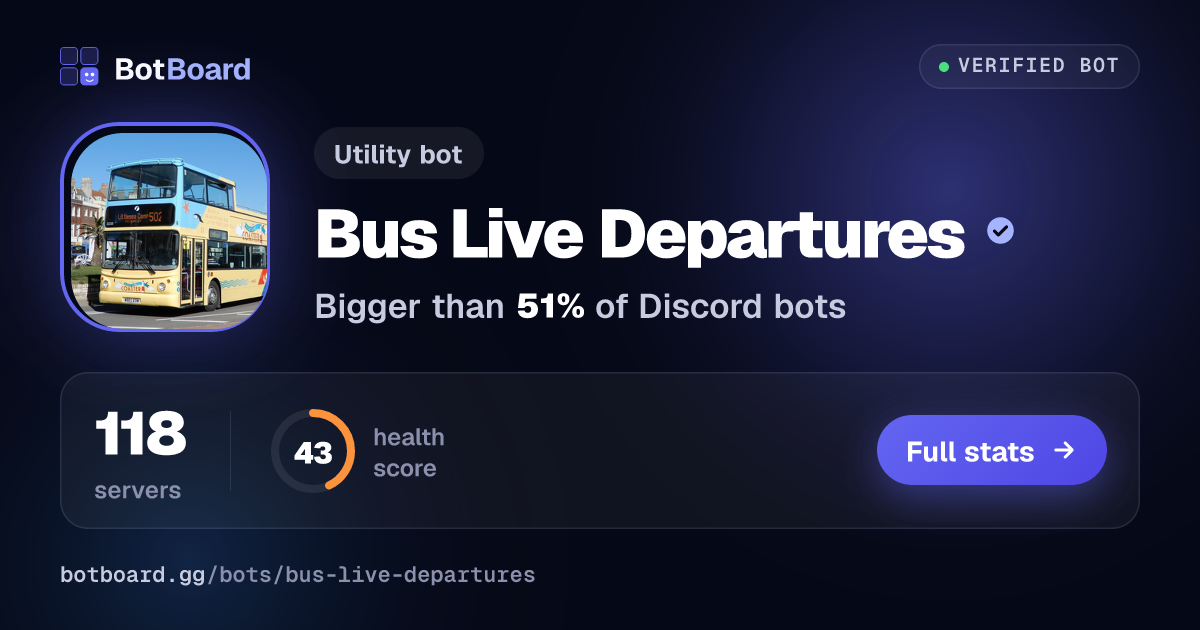 Share card for Bus Live Departures