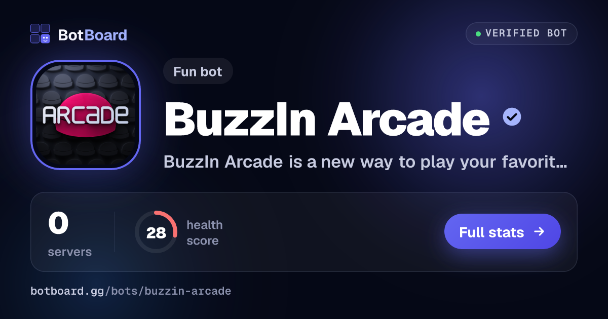Share card for BuzzIn Arcade