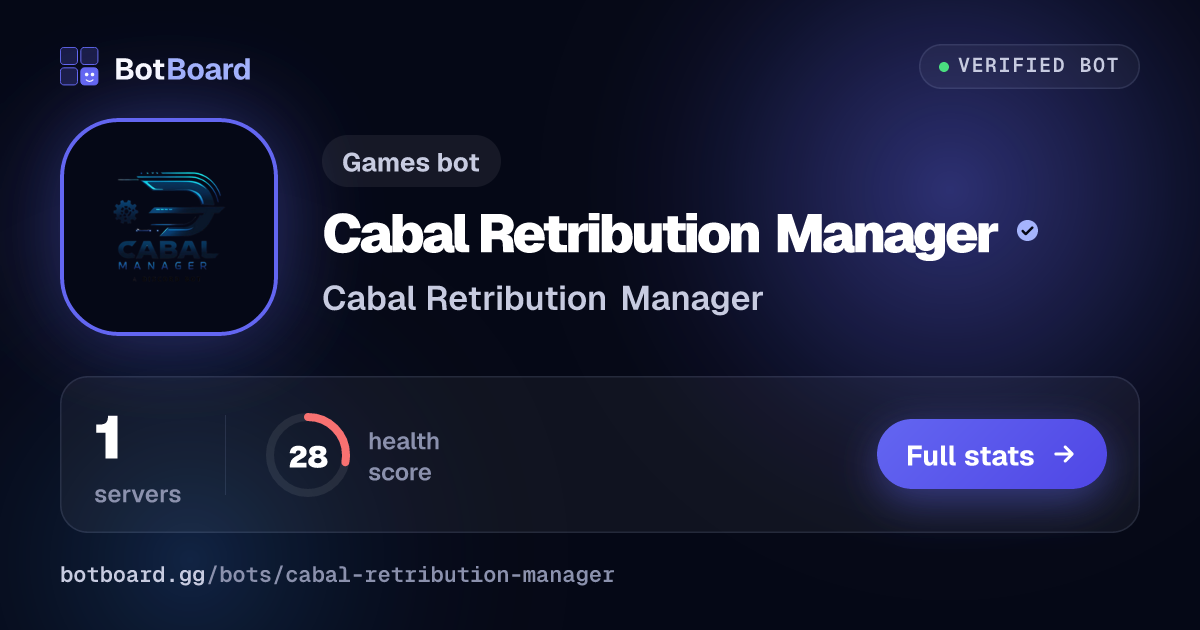 Share card for Cabal Retribution Manager