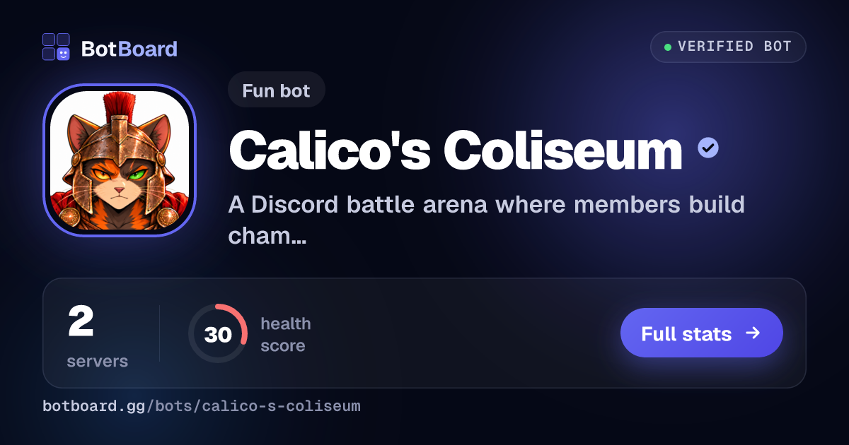 Share card for Calico's Coliseum