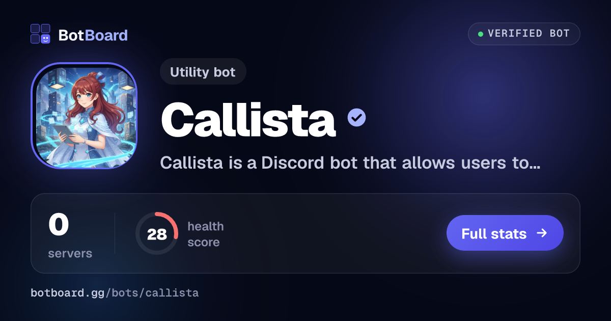 Share card for Callista