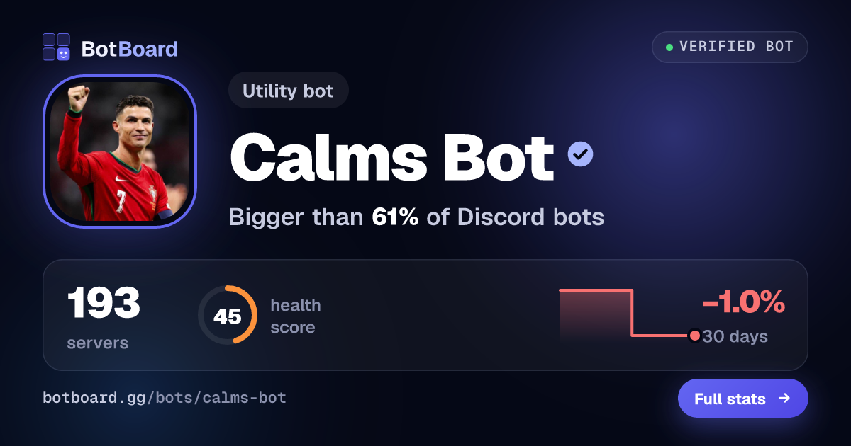 Share card for Calms Bot